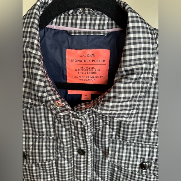 J. Crew Black and White Checkered Quilted Jacket - Picture 4 of 4